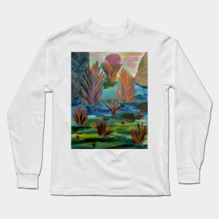 alien tree's and plants on strange planet Long Sleeve T-Shirt